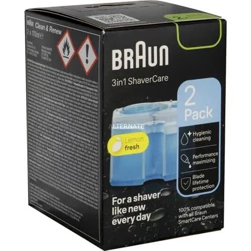 Pack 2x Recarga de Limpeza Clean&Renew CCR2 p/ Máquina de Barbear - BRAUN
