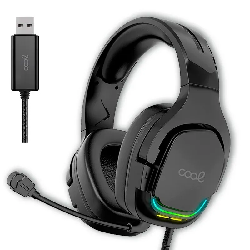 Cool Tuned Headset Estéreo Gaming LED RGB USB 7.1 para PC/PS4/PS5/Xbox Preto