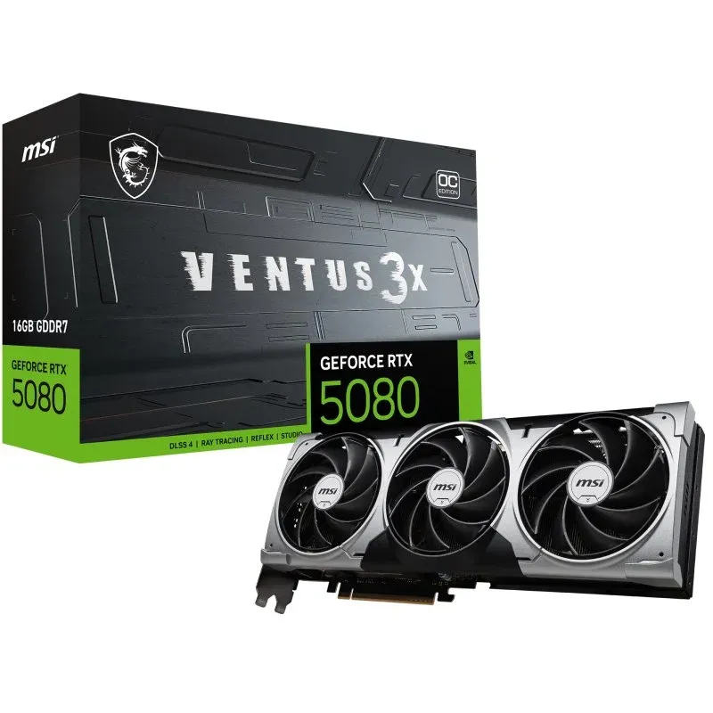 Placa Gráfica MSI GeForce RTX 5080 VENTUS 3X OC 16GB GDDR7 DLSS4