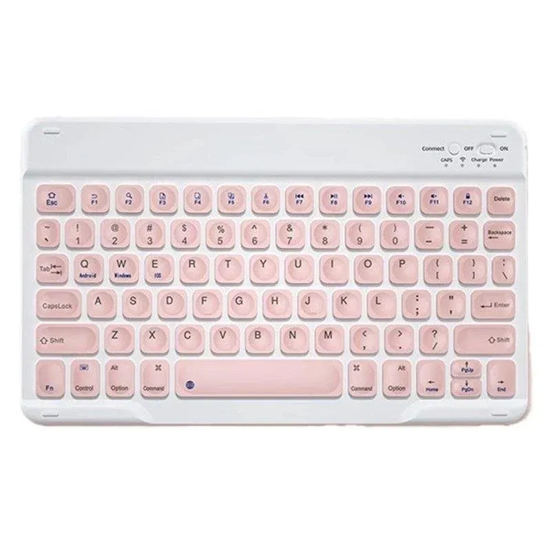 Teclado Royal Bailey X13 Bluetooth ultrafino leve ABS rosa QWERTY inglês