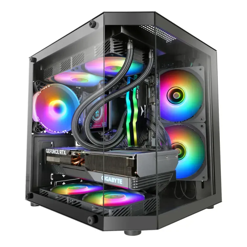 Caixa Micro-ATX Mars Gaming MC-3TLITE Tempered Glass FRGB Preta