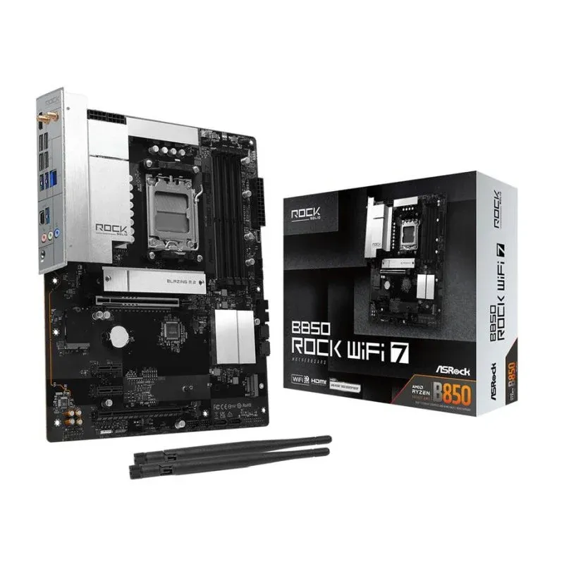 Motherboard AsRock B850 Rock WiFi 7 AMD B850 Socket AM5 DDR5 ATX 2.5GbE RGB
