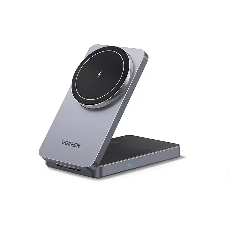 Carregador Wireless UGREEN W528 2-em-1 MagSafe Charger 15W Cinza