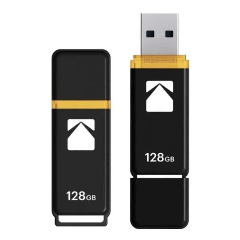 Pen Drive Kodak Classic K103 128GB USB 3.2 Gen 1 Preto Amarelo
