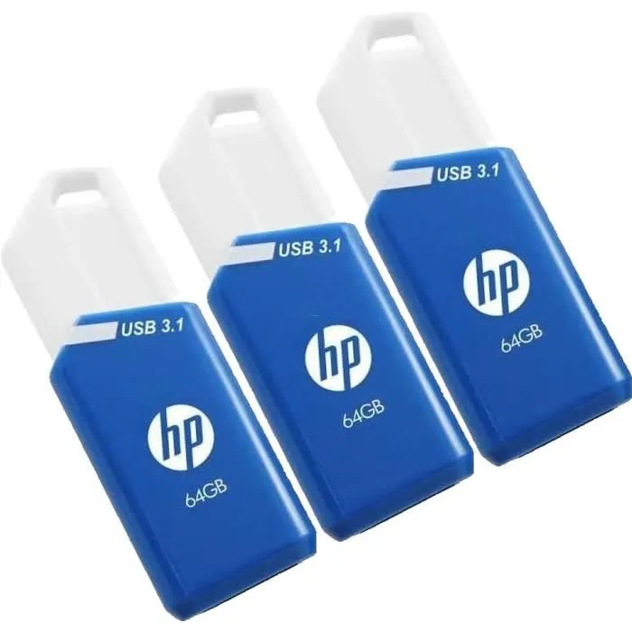Usb 3.1 Hp 64Gb X755W Pack De 3 Azul