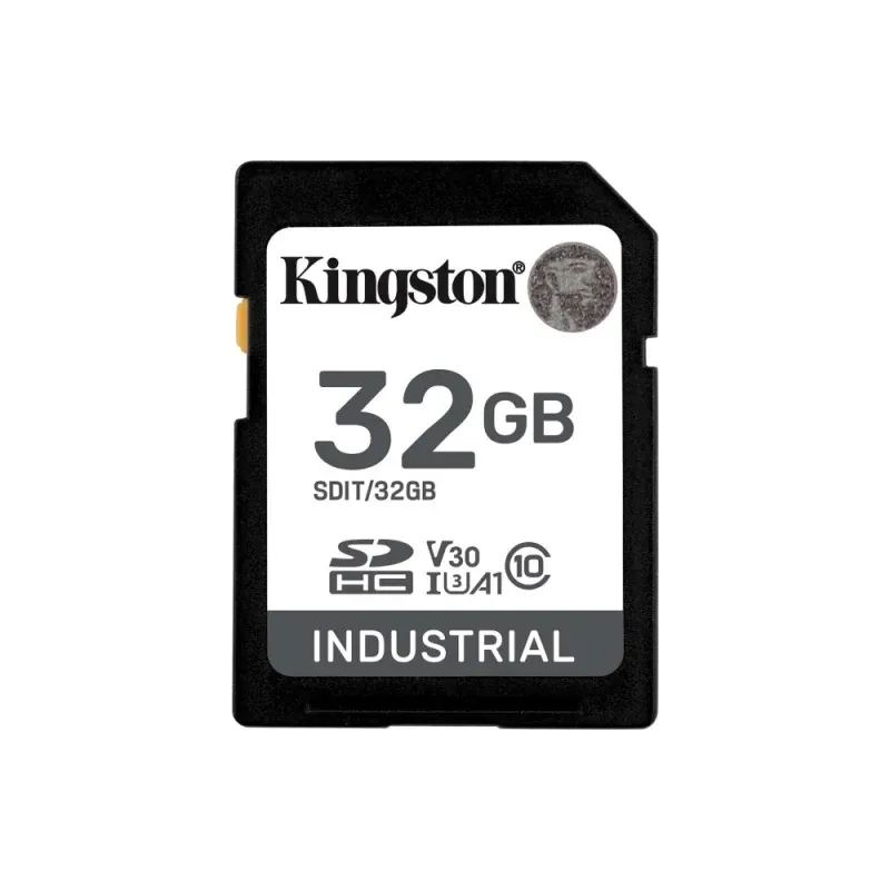 Cartão de Memória SDHC Kingston 32GB Industrial C10 UHS-I U3 V30 A1 pSLC