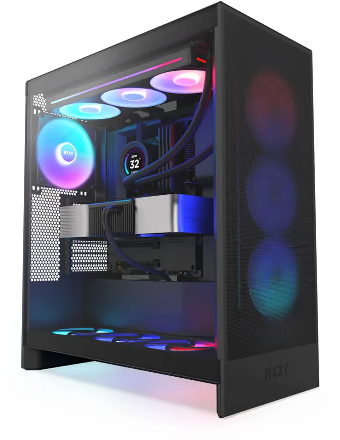 Caixa ATX NZXT H7 Flow RGB Preta Vidro Temperado