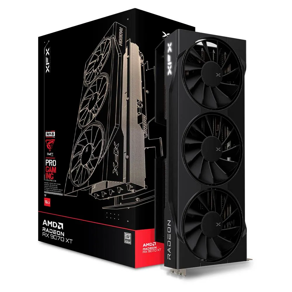 Placa Gráfica XFX AMD Radeon RX 9070 XT RDNA 4 Swift Triple Fan Gaming 16GB GDDR6