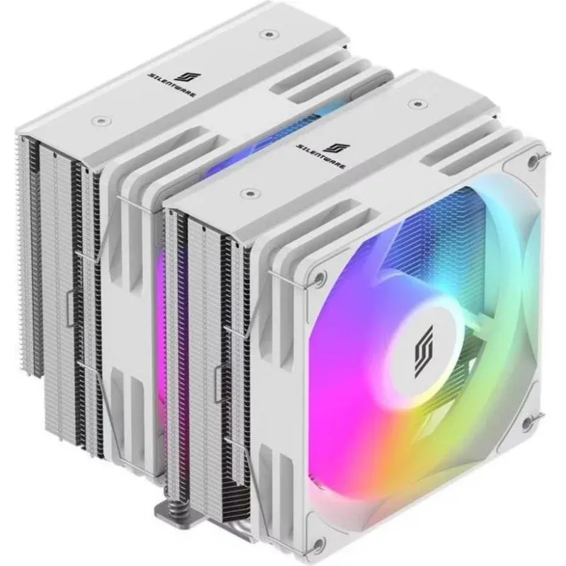 Cooler CPU Refrigeração Ar Silentware Socket AM5 LGA 1851 Dual Tower TITAN-WH ARGB