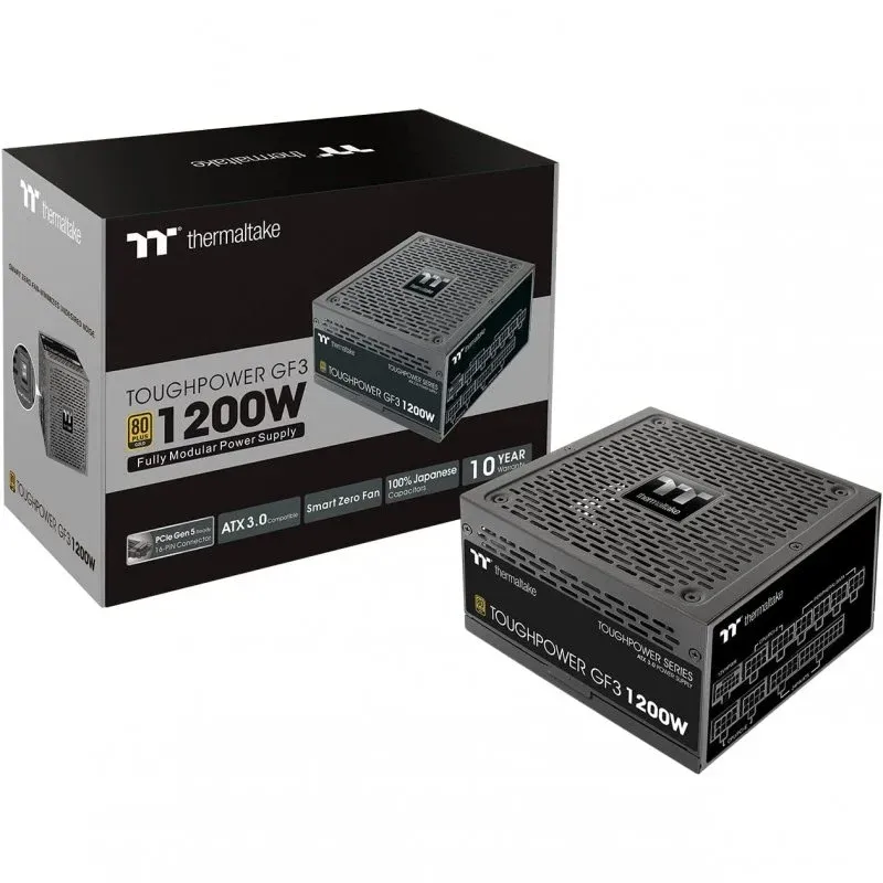 Fonte Alimentação Thermaltake Toughpower GF 3 1200W PCIe Gen 5.0 80 Plus Gold Full Modular