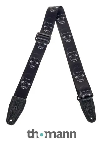 Levys Poly Strap 2" BK Skulls