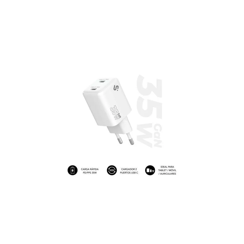 Subblim Carregador de parede GaN com 2x USB-C 35W
