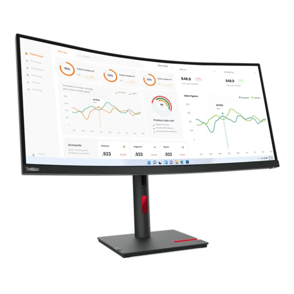 Monitor Curvo Lenovo ThinkVision 34" T34W-30 2K Ultra Wide Preto
