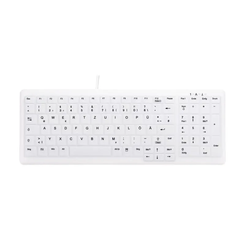 Teclado CHERRY Active Key AK-C7000 tijera QWERTZ DE branco médico com LED