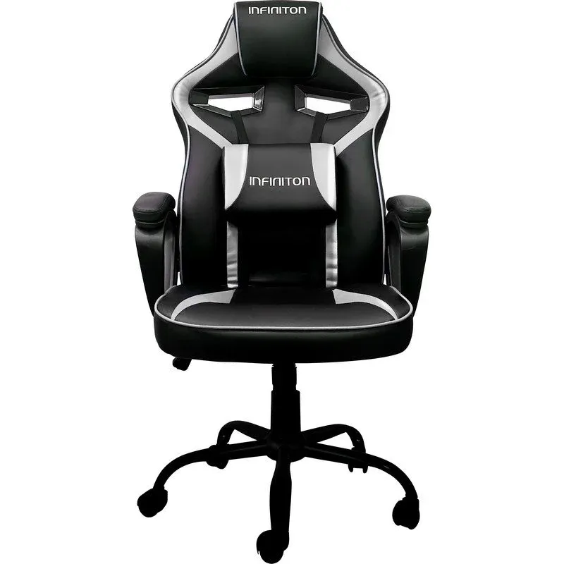Infiniton GSEAT-TS Cadeira Gaming com Encosto Reclinável Máx.120kg Preta/Prateada
