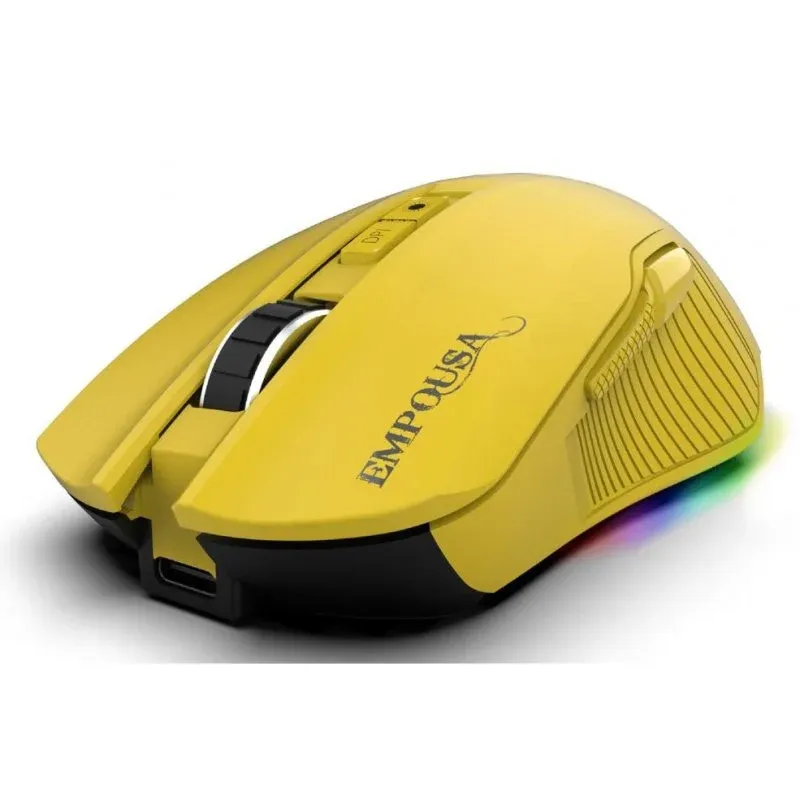 Ratón Inca IMG-328MX RF Wireless Bluetooth USB-C 12800 DPI Amarelo 7 Botões