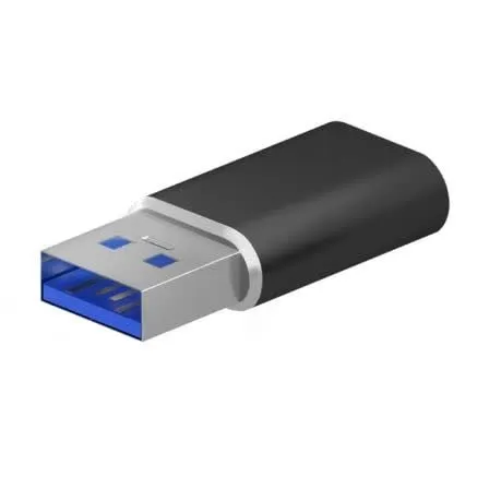 Mini Adaptador USB-C Fêmea - USB 3.2 Gen2 / USB 2.0 3A Macho (Preto) - AISENS
