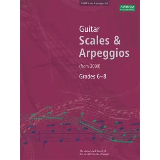 ABRSM LIVRO Guitar Scales & Arpeggios Grade 6 8