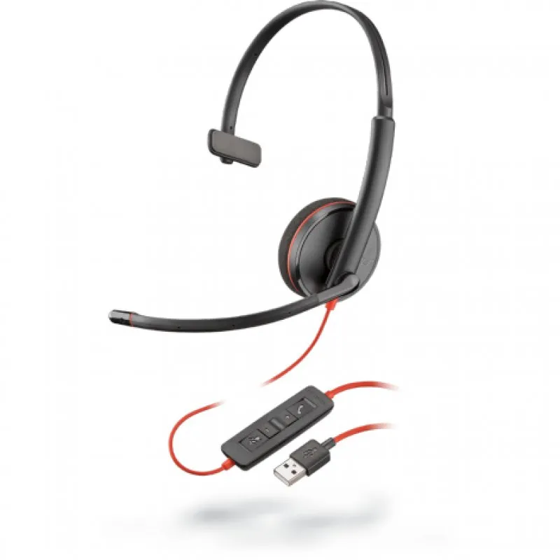 Plantronics Blackwire C3210 Auscultador UC com Microfone USB Preto