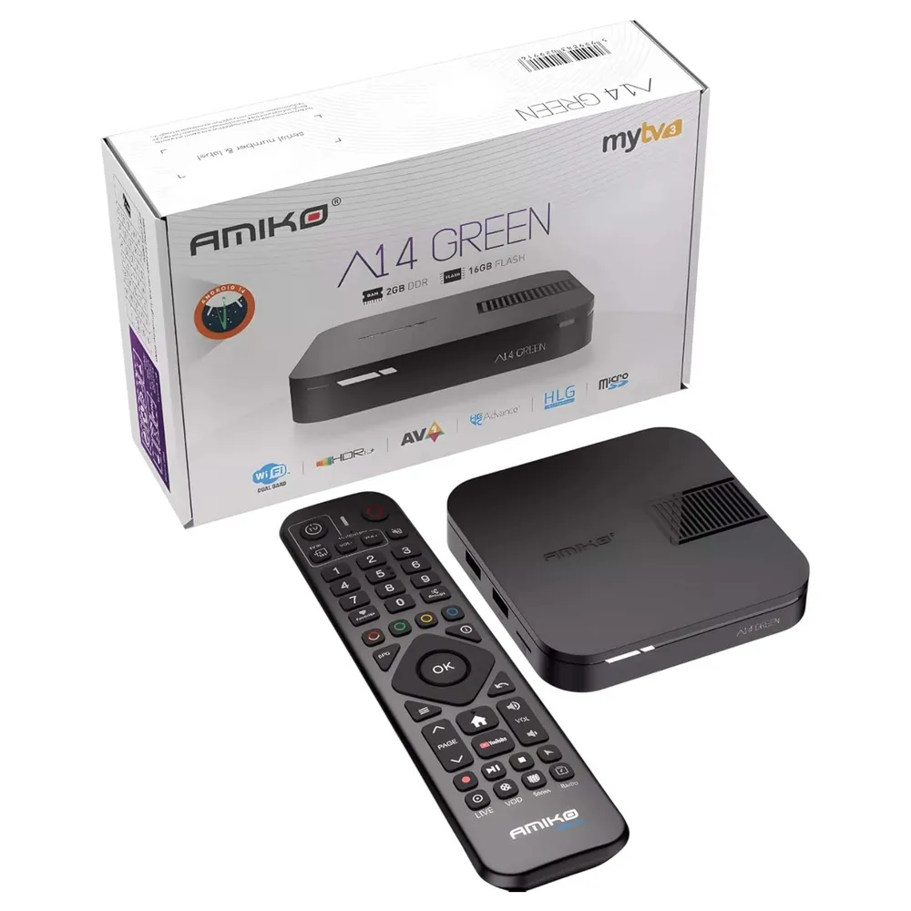 Box Android IPTV Amiko A14 Green 16GB/2GB 4K