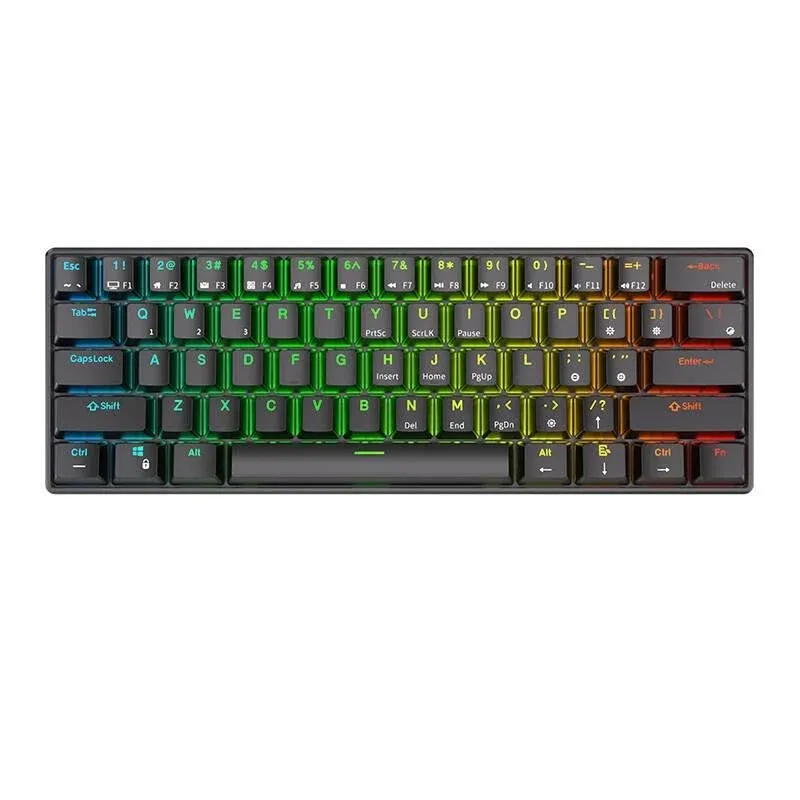 Teclado Royal Kludge RK61 compacto com switches vermelhos e RGB QWERTY