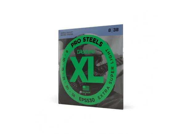 D'Addario EPS530 08-38 Extra Super Light, XL ProSteels Electric Guitar Strings