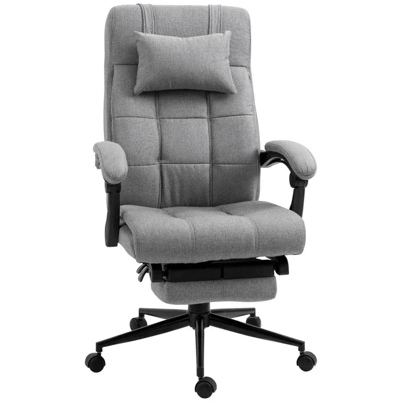 Cadeira de escritório reclinável Vinsetto com altura ajustável 66x76x116-124 cm cinza
