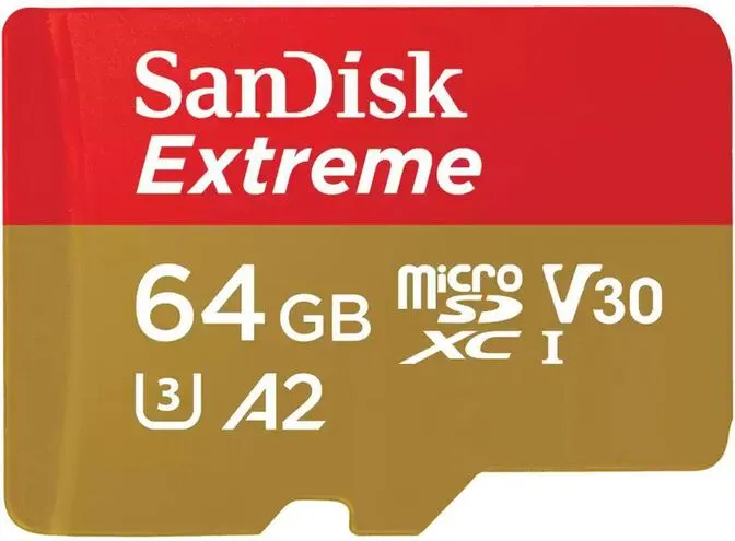 Cartão SanDisk Extreme MicroSDHC/SDXC UHS-I C10 A2 U3 V30 64GB