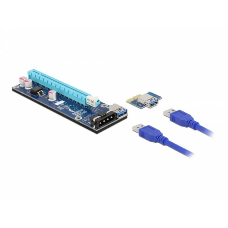 Placa Riser DeLock 41430 PCIe x1 para x16 USB 60cm SATA