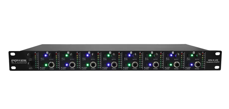 Amplificador Auscultadores PowerStudio HPA 8 LED 8 8 canais