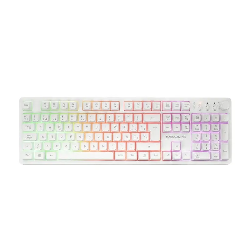 Mars Gaming MCPWX Combo Gaming Sem Fios Teclado FRGB + Rato RGB + Tapete Branco (ES)