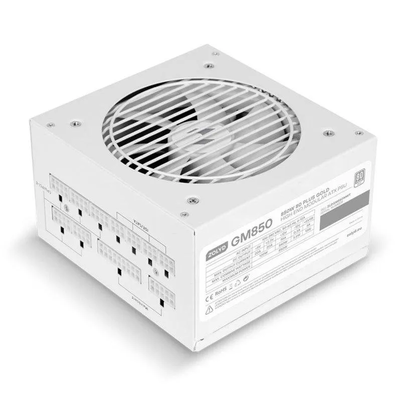 Fonte Alimentação Fonte de Alimentação ZOLYD ZLDGM850MWT 850W 80 Plus Gold modular branca