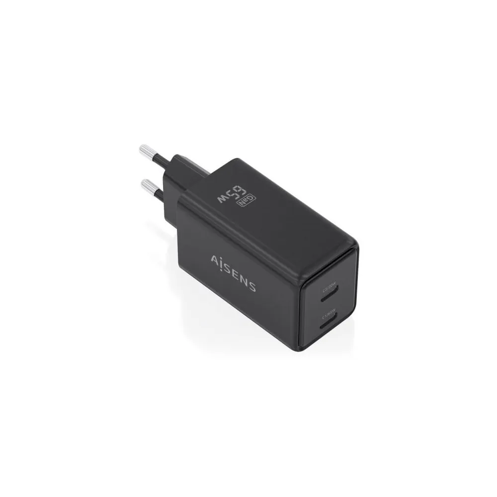 Aisens Carregador de parede USB-A e USB-C ASCH-65W2P079-BK