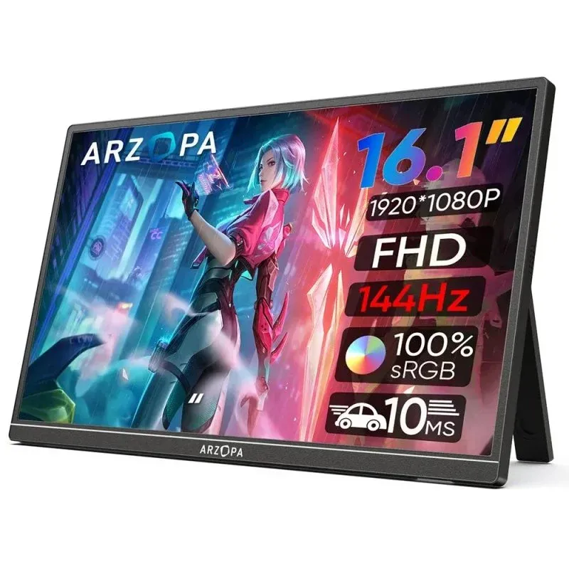 Arzopa G1 Game Monitor Portátil USB-C 16.1" LCD IPS FullHD 144Hz