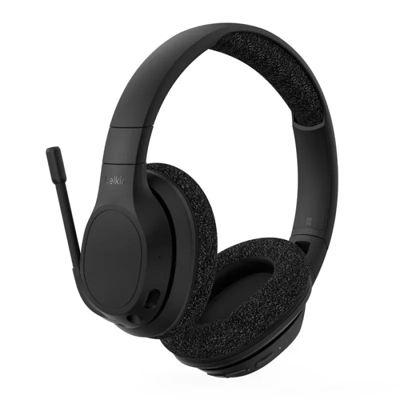 Auscultadores sem fios Belkin Bluetooth 5.2 com cancelamento de ruído ativo e microfone de boom