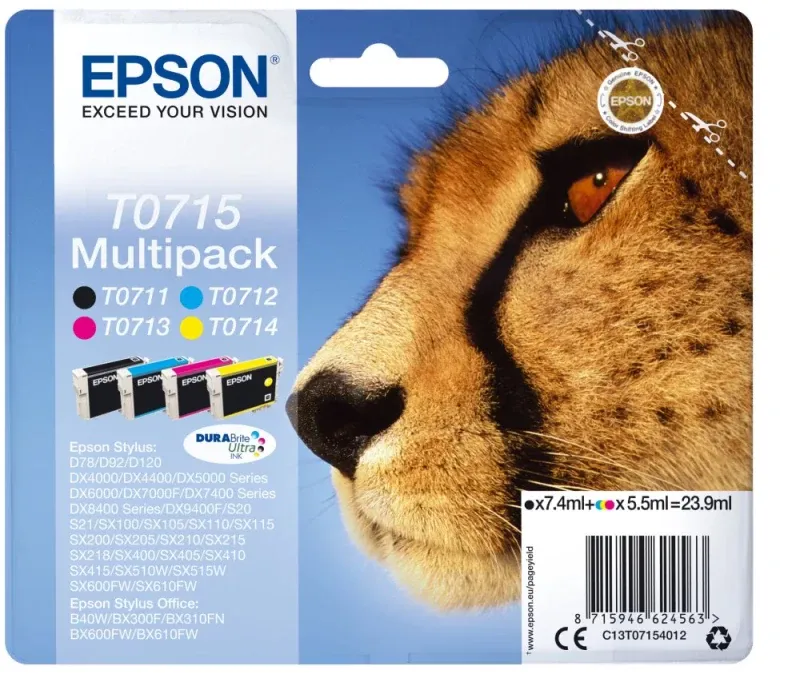 Tinteiro EPSON T0715 Multipack 4 Cores + RF - D78/DX4000/4050/5000/5050