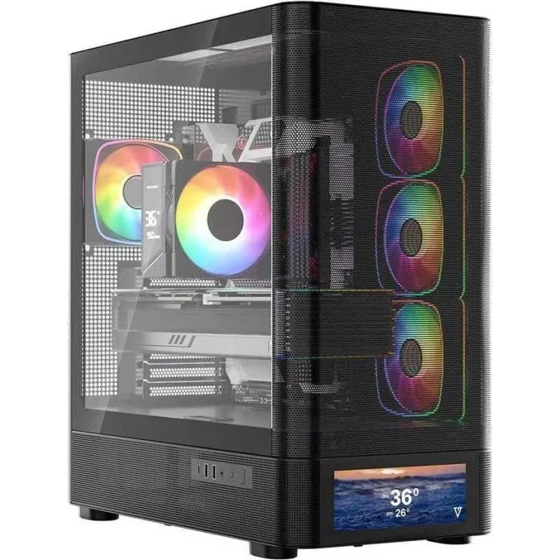 Caixa de Computador Caixa PC Modecom Volcano AQ500 ARGB Midi Tower Preta