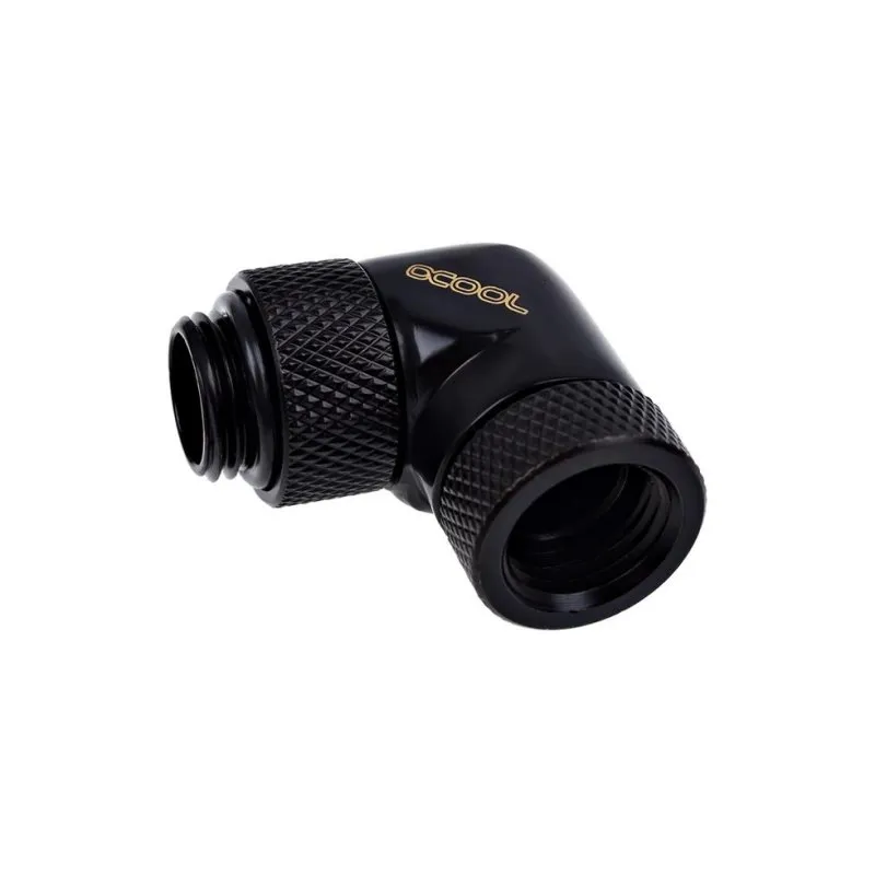 Refrigeração Líquida Alphacool Racor latão preto 1/4" ângulo 90°