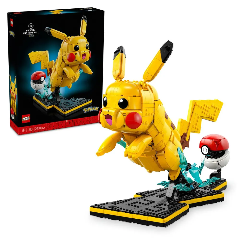 LEGO Pokémon: Pikachu e Pokébola | Idades 18+ | 2050 Peças | Item 72152