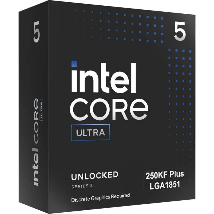 Processador Intel Core Ultra 5 250KF Plus (Series 2) Arrow Lake Refresh 18-Core 3.3GHz c/Turbo 5.3GHz 30MB Cache Skt1851