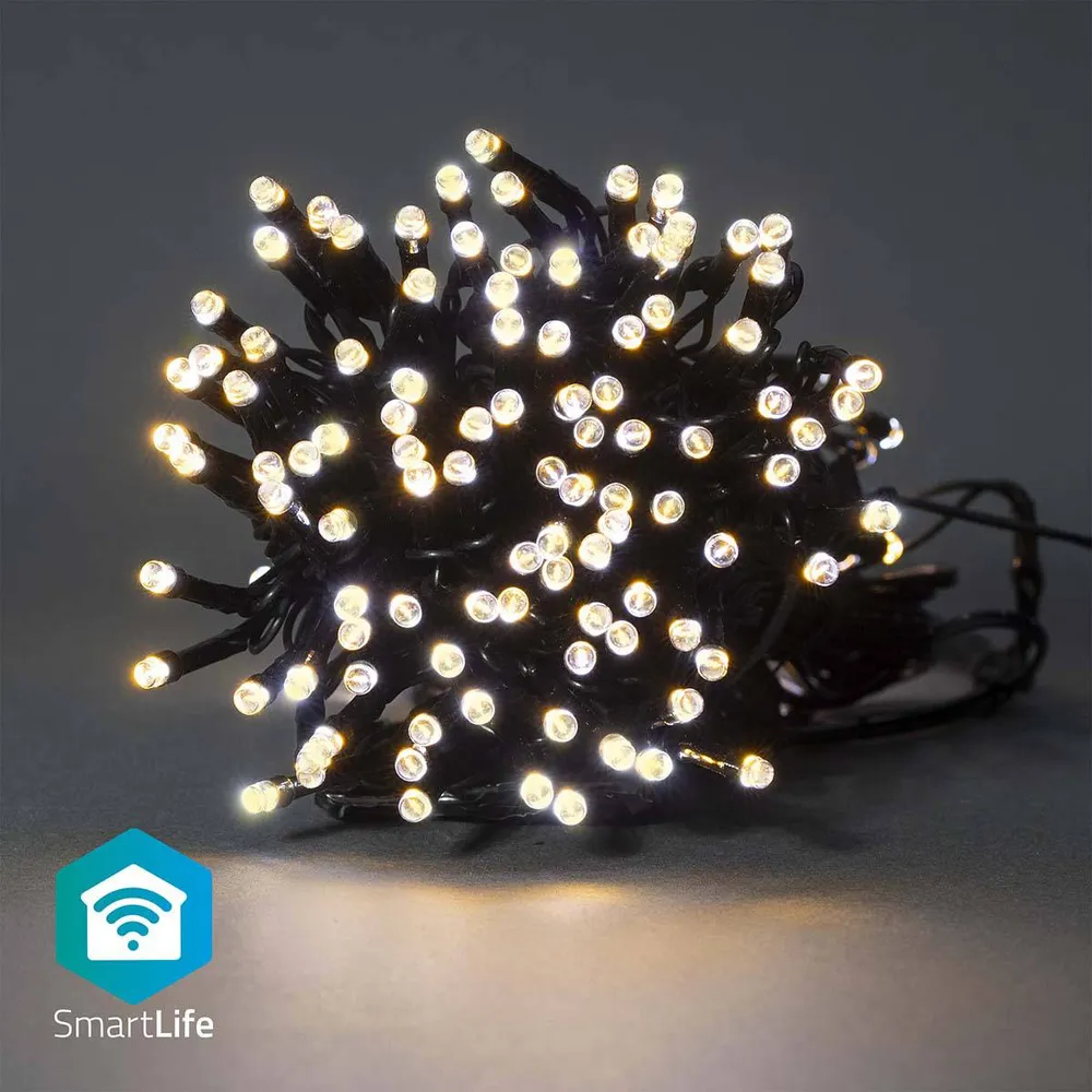 Iluminação Decorativa Nedis SmartLife Wi-Fi Warm White | 200 LEDs | 20m | Android / iOS