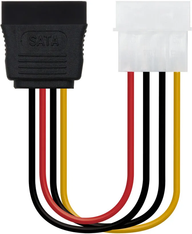 Cabo de Alimentação SATA Nanocable 5.25" (Molex 4 Pinos) M SATA F 16CM OEM