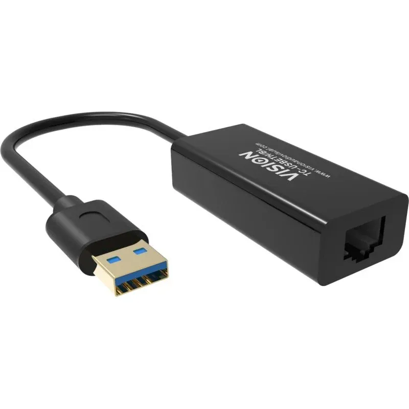 Placa de Rede VISION TC-USBETH/BL USB Ethernet 10/100 Mbps Preta