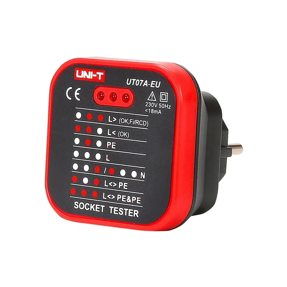 Testador de Tomadas de Corrente 220V AC - UNI-T
