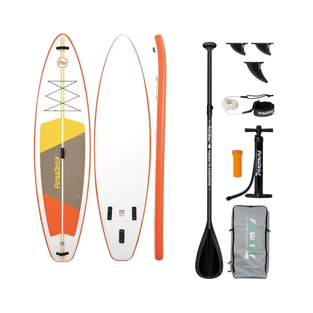 Prancha Stand Up Paddle Insuflável FunWater 3,35 m Laranja/Branco com Acessórios - SUPFW69B