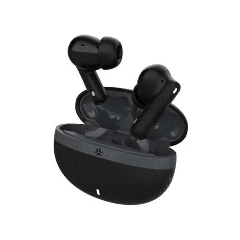 Auriculares Celly Bluetooth sem fios com Cancelamento de Ruído, Microfone e Assistente de Voz Preto