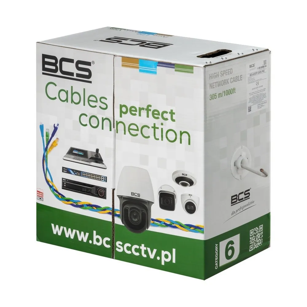 BCS BCS-U/UTP-CAT6-PVC Cabo de Instalação CAT6 BCS-U/UTP-CAT6-PVC