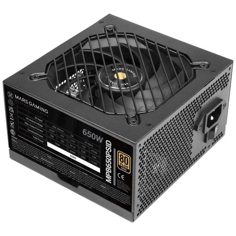Fonte Alimentação Fonte de Alimentação Mars Gaming MPB650PSID 650W 80 Plus Gold ATX 3.1 PCIe 5.1