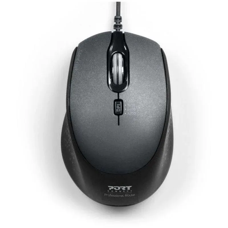 Ratón Port Designs 900711-B USB-A USB-C 3600 DPI Preto Silencioso