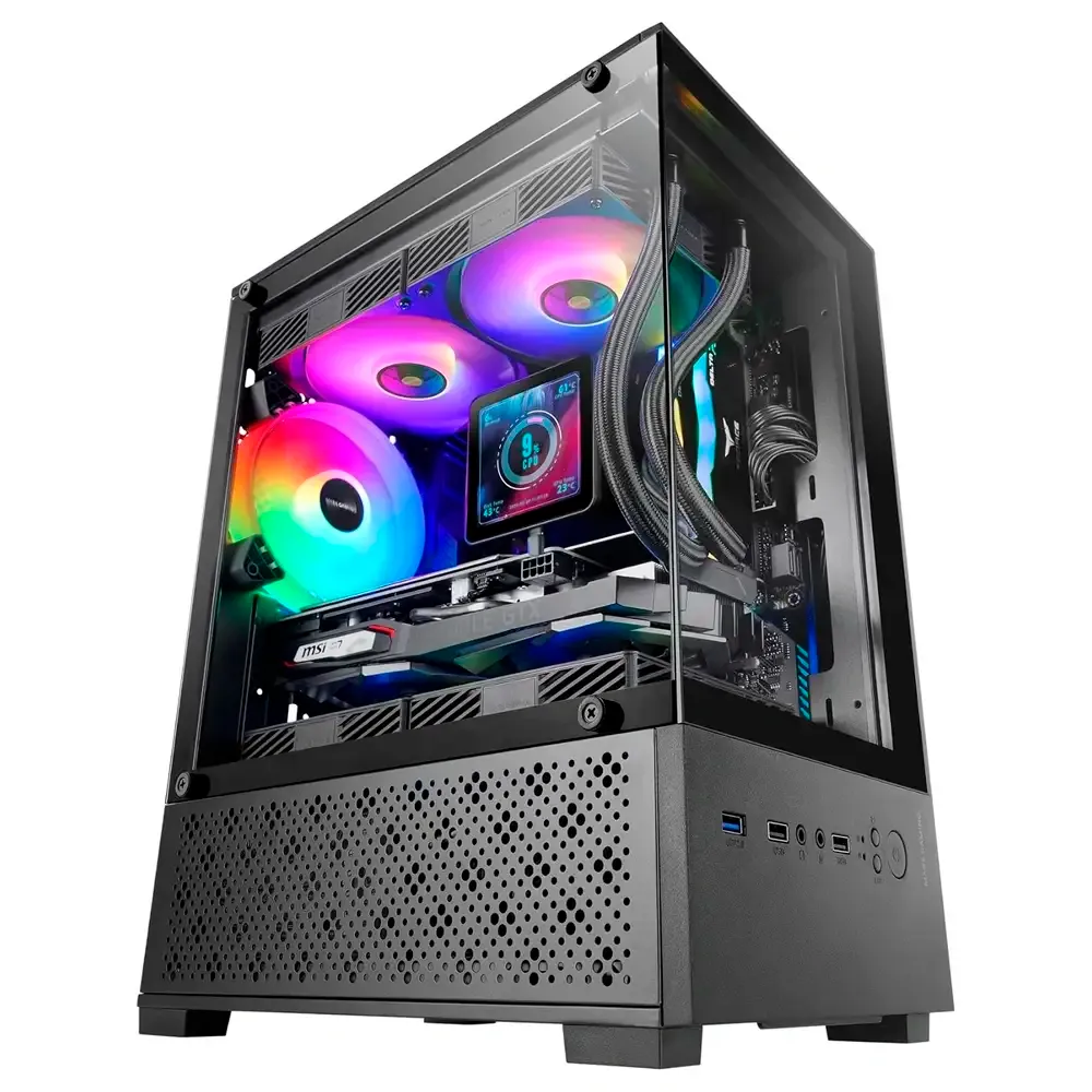Caixa Micro-ATX Mars Gaming MC-SE2 FRGB Tempered Glass Preta